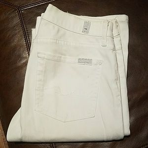 7 for all man kind boot cut white denim